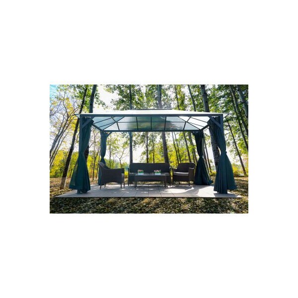 Almo Fulfillment Services Hanover Gazebo, 117"L x 156"W x 99"H, Dark Gray HANGAZCN13X10-GRY - main
